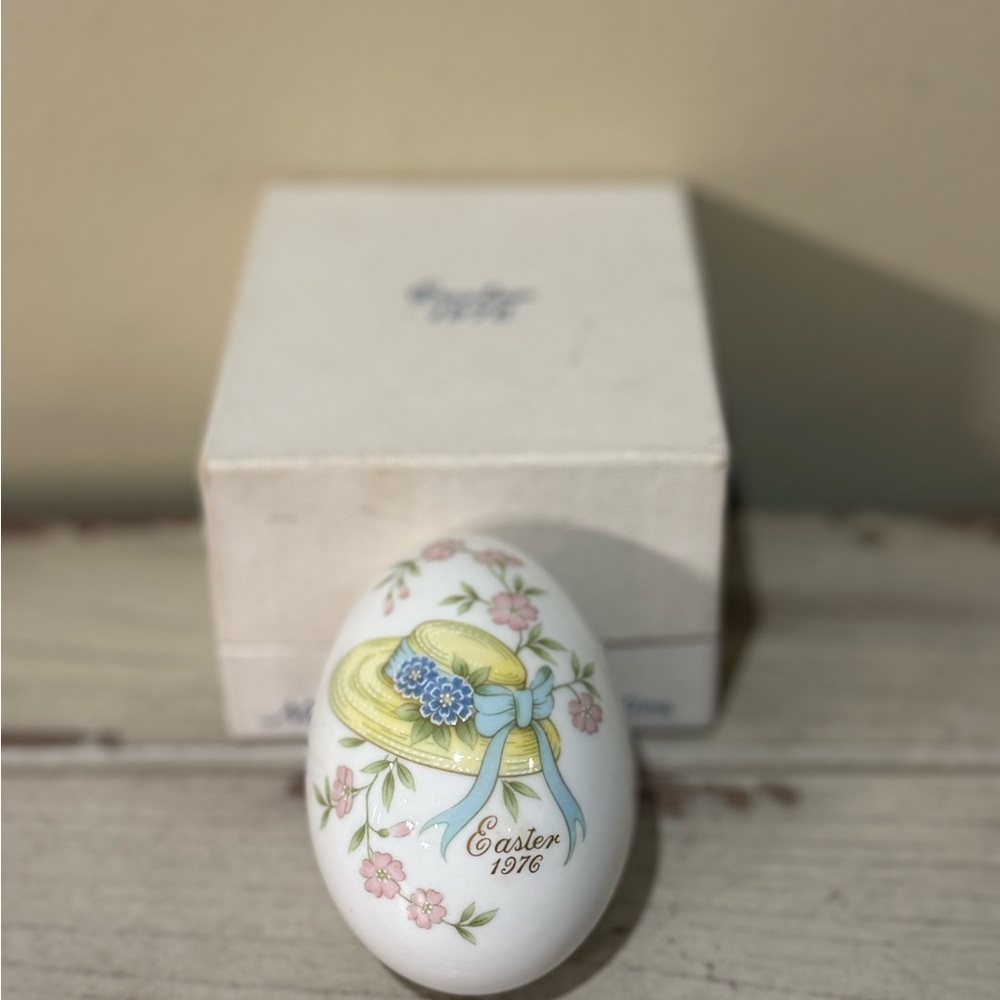 1976 Noritake Limited Edition Easter Bonnet Egg Bone China In Original Box Vtg